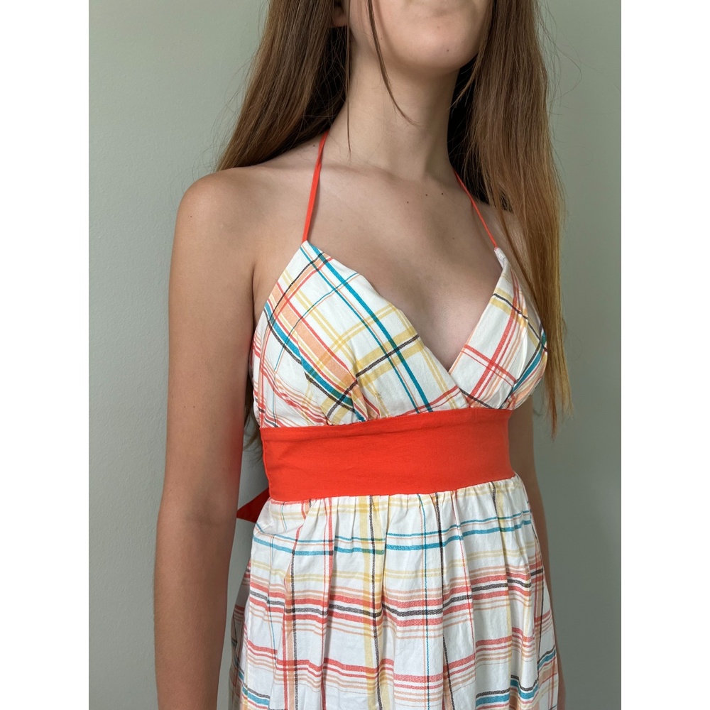 Womens Y2K Vintage Plaid Summer Halter Style Sundress Dress | My Michelle | 7/8 - Picture 5 of 8